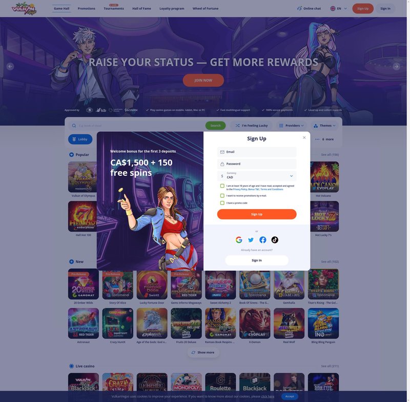 Présentation de vulkan vegas legit